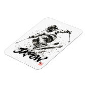 Magnet Flexible Snowboard Brush Art - Skier Light (Côté Gauche)