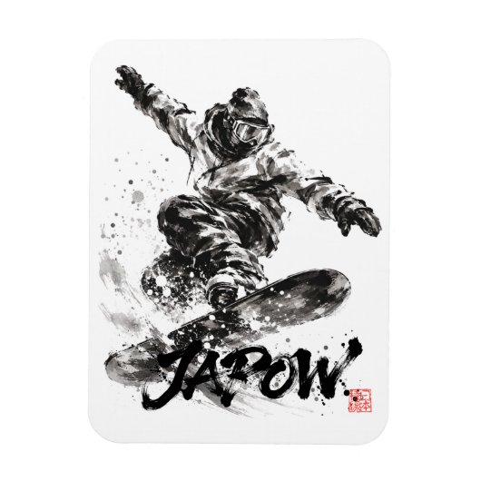 Magnet Flexible Snowboard Brush Art - Snowboarder Light (Vertical)