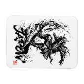 Magnet Flexible Snowboard Brush Art - Snowboarder Samurai (Horizontal)