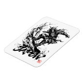 Magnet Flexible Snowboard Brush Art - Snowboarder Samurai (Côté Gauche)