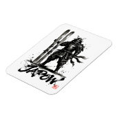 Magnet Flexible Snowboard Brush Art - Standing Samurai Ski (Côté Gauche)