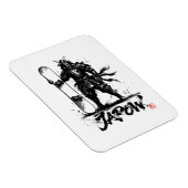 Magnet Flexible Snowboard Brush Art - Standing Samurai snowboard (Côté Droit)