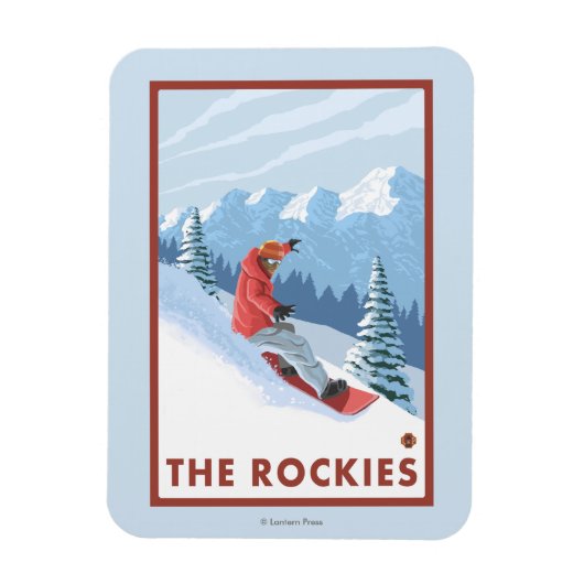 Magnet Flexible Snowboarder - Les Rocheuses (Vertical)