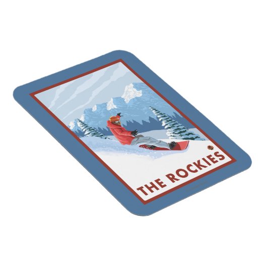 Magnet Flexible Snowboarder - Les Rocheuses (Côté Droit)