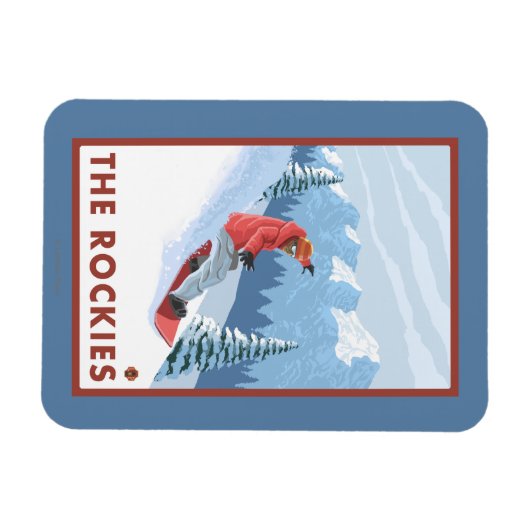 Magnet Flexible Snowboarder - Les Rocheuses (Horizontal)