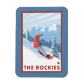 Magnet Flexible Snowboarder - Les Rocheuses (Vertical)