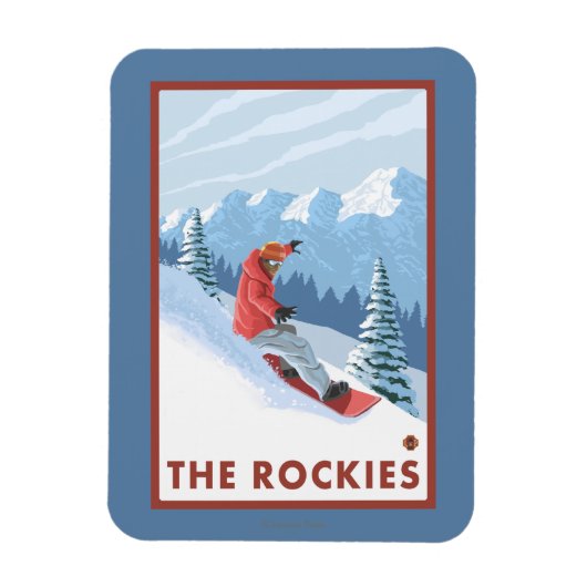 Magnet Flexible Snowboarder - Les Rocheuses (Vertical)