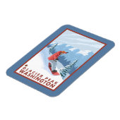 Magnet Flexible Snowboarder Scender - Glacier Peak, Washington (Côté Gauche)