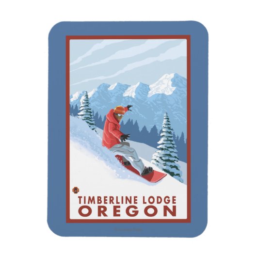 Magnet Flexible Snowboarder Scene - Timberline Lodge, Oregon (Vertical)