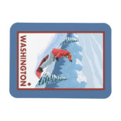 Magnet Flexible Snowboarder Scene - Washington (Horizontal)