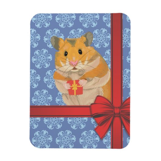 Magnet Flexible Snowflakes Christmas Hamster (Vertical)