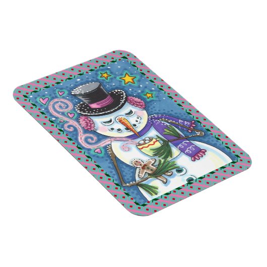 MAGNET FLEXIBLE SNOWMAN, GINGERPREAD MAN & MUG OF CHOCOLAT CHAUD (Côté Droit)