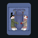 Magnet Flexible Snowman lunaire avec luge<br><div class="desc">Belle conception de Noël fantaisiste. Idéal comme un petit cadeau pour la famille,  les amis,  les partenaires d'affaires et les clients.</div>