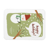 Magnet Flexible Snowman moderne Joyeux voeux de vacances (Horizontal)