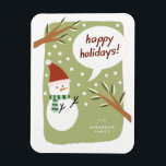 Magnet Flexible Snowman moderne Joyeux voeux de vacances<br><div class="desc">Moderne Snowman Joyeux Vacances Magnet de voeux</div>