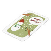 Magnet Flexible Snowman moderne Joyeux voeux de vacances (Côté Gauche)