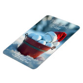 Magnet Flexible Snowy Red Christmas Golf Ball Bucket Vacances (Côté Gauche)