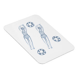 Magnet Flexible Snychro artistique nageurs Illustration bleue
