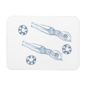 Magnet Flexible Snychro artistique nageurs Illustration bleue (Horizontal)