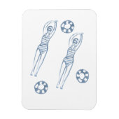 Magnet Flexible Snychro artistique nageurs Illustration bleue (Vertical)
