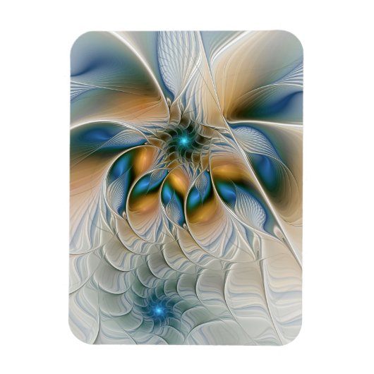 Magnet Flexible Soaring, Abstract Fantasy Fractal Art With Blue (Vertical)
