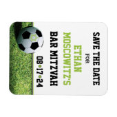 Magnet Flexible Soccer Bar Mitzvah Enregistrer la date (Horizontal)