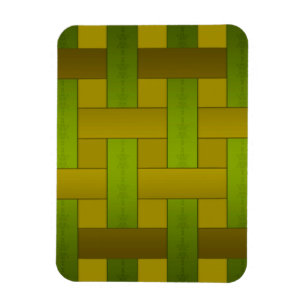 Magnet Flexible Soie jaune vert transparent doublée motif m rayé