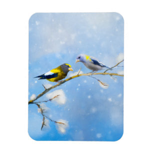 Magnet Flexible Soirée Grosbeak Peinture - Cute Original Chien Art
