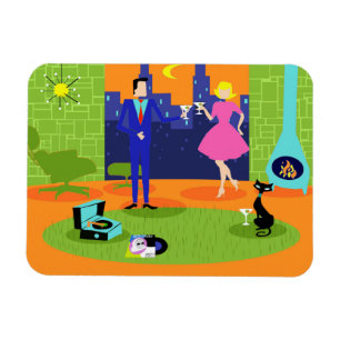 Magnet Flexible Soirée Romantique Rétro Couple Aimant Flexible