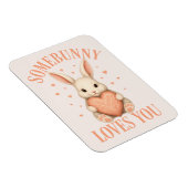 Magnet Flexible Somebunny Loves You Cute Bunny on Soft Blush (Côté Droit)