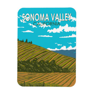 Magnet Flexible Sonoma Valley California Travel Art Vintage