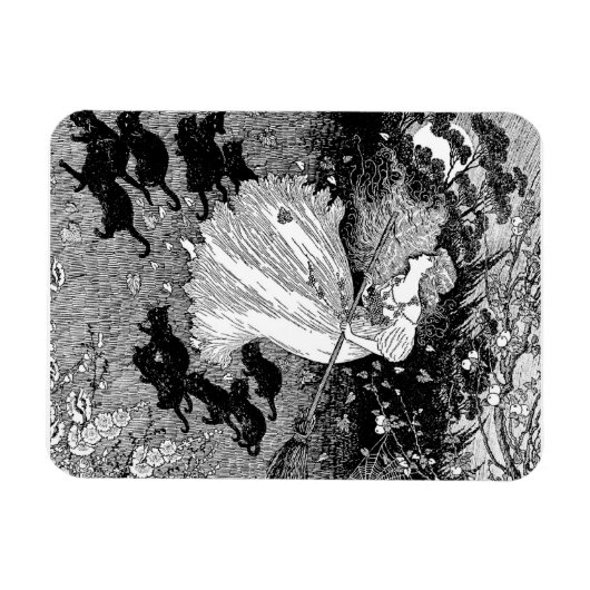 Magnet Flexible Sorcière avec chats (Horizontal)