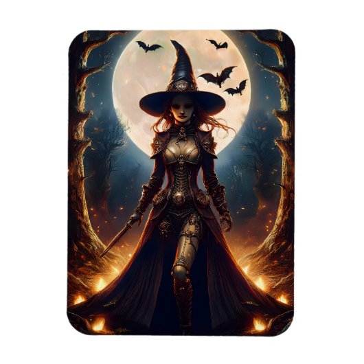 Magnet Flexible Sorcière de la forêt Steampunk Halloween (Vertical)