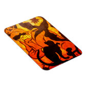 Magnet Flexible Sorcière d'Halloween avec un chat noir (Côté Droit)