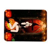 Magnet Flexible Sorcière d'Halloween et citrouille (Horizontal)
