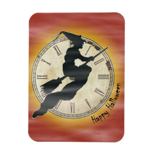 Magnet Flexible Sorcière d'Halloween rétro dans une chambre