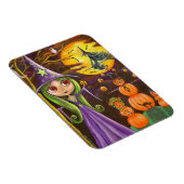 Magnet Flexible Sorcière d'Halloween violet Jongler Citrouilles gr (Côté Droit)