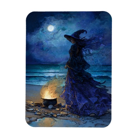 Magnet Flexible Sorcière par la mer Lune Flexible (Vertical)