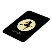 Magnet Flexible Sorcière sur un balai personnalisé (Côté Gauche)