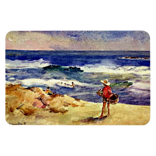 Magnet Flexible Sorolla - Garçon sur le sable, art (Horizontal)