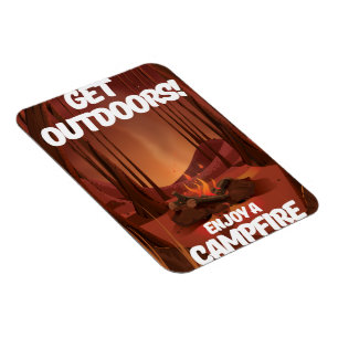 Magnet Flexible Sortez dehors ! Profitez d'un feu de camp