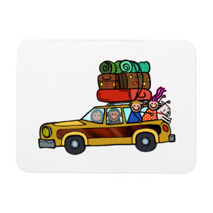Magnet Flexible Sortie de famille - voyage par la route de chariot