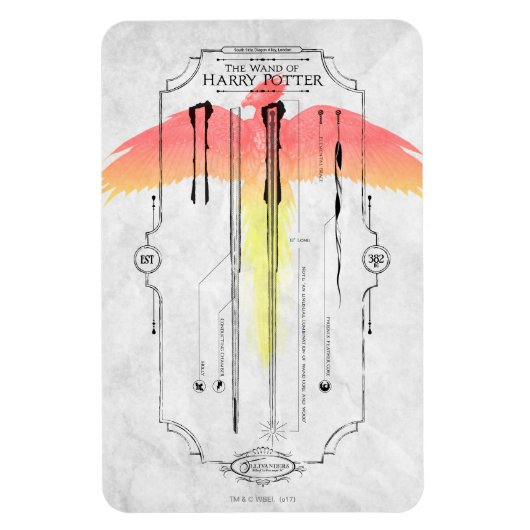 Magnet Flexible Sortilège Harry Potter | Infographie de la baguett (Vertical)