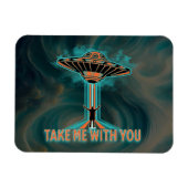 Magnet Flexible Soucoupe volante style années 60 vintage (Horizontal)