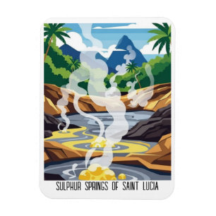 Magnet Flexible Sources de soufre de Sainte-Lucie Voyage