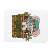 Magnet Flexible Souris de Noël dans le panier (Horizontal)