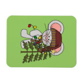 Magnet Flexible Souris de Noël décorant l'arbre (Horizontal)