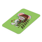 Magnet Flexible Souris de Noël décorant l'arbre (Côté Gauche)