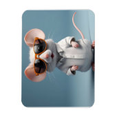 Magnet Flexible Souris drôle avec lunettes (Vertical)
