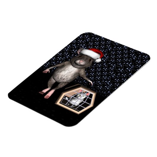 Magnet Flexible Souris drôle du Père Noël (Côté Gauche)